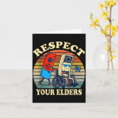 Carte Respect Your Elders Gaming Control Retro Funny Gam (Fleur jaune)