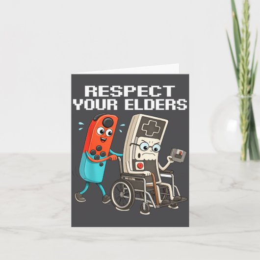 Carte Respect Your Elders Retro Gaming Funny Controller  (Devant)