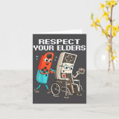 Carte Respect Your Elders Retro Gaming Funny Controller  (Fleur jaune)