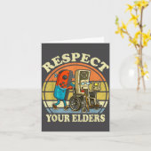 Carte Respect Your Elders Retro Gaming Funny Controller  (Fleur jaune)
