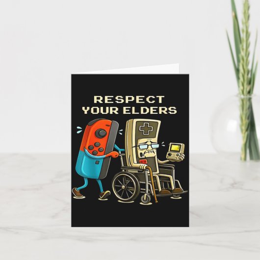 Carte Respect Your Elders Retro Gaming Funny Gamer Contr (Devant)
