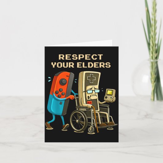 Carte Respect Your Elders Retro Gaming Funny Gamer Contr (Devant)