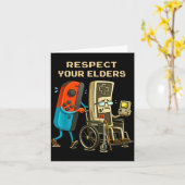 Carte Respect Your Elders Retro Gaming Funny Gamer Contr (Fleur jaune)