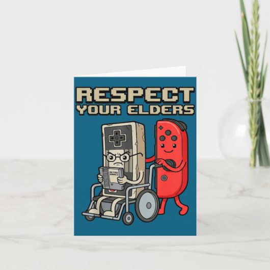 Carte Respect Your Elders Retro Gaming Funny Gamer Contr (Devant)