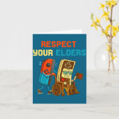 Carte Respect Your Elders Retro Gaming Funny Gamer Contr (Fleur jaune)