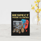 Carte Respect Your Elders Retro Gaming Funny Gamer Contr (Fleur jaune)