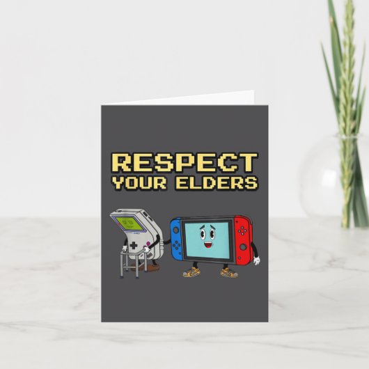 Carte Respect Your Elders Retro Gaming Funny Gamer Contr (Devant)
