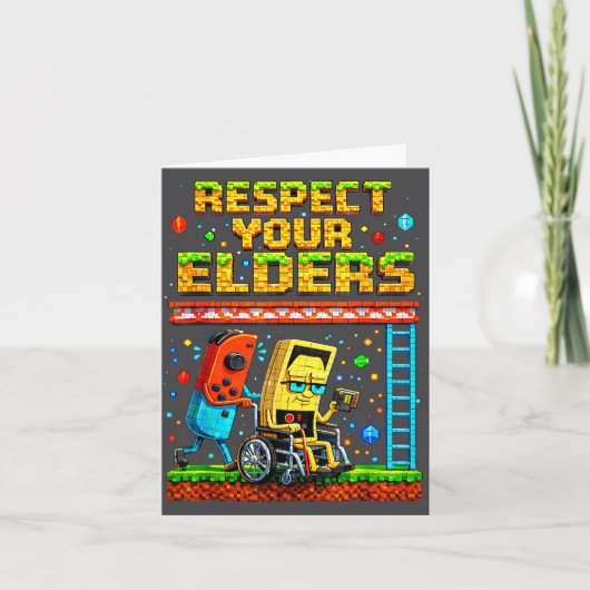 Carte Respect Your Elders Retro Gaming Funny Gamer Contr (Devant)