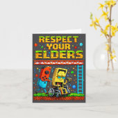 Carte Respect Your Elders Retro Gaming Funny Gamer Contr (Fleur jaune)