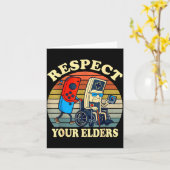 Carte Respect Your Elders Retro Gaming Funny Gamer Contr (Fleur jaune)
