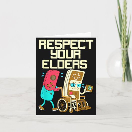 Carte Respect Your Elders Retro Gaming Funny Gamer Contr (Devant)