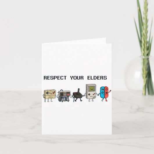 Carte Respect Your Elders Retro Gaming Funny Gamer Contr (Devant)