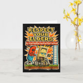 Carte Respect Your Elders Retro Gaming Funny Gamer Contr (Fleur jaune)