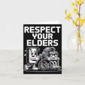 Carte Respect Your Elders Retro Tech Camera Phone Cartoo (Fleur jaune)