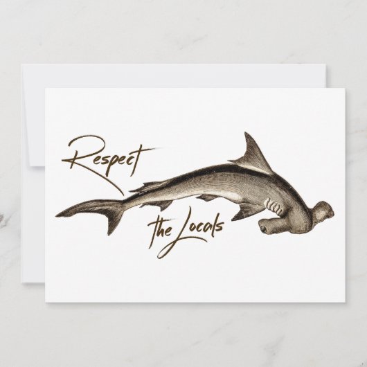 Carte Respectez la citation amusante de requin marteau l (Devant)