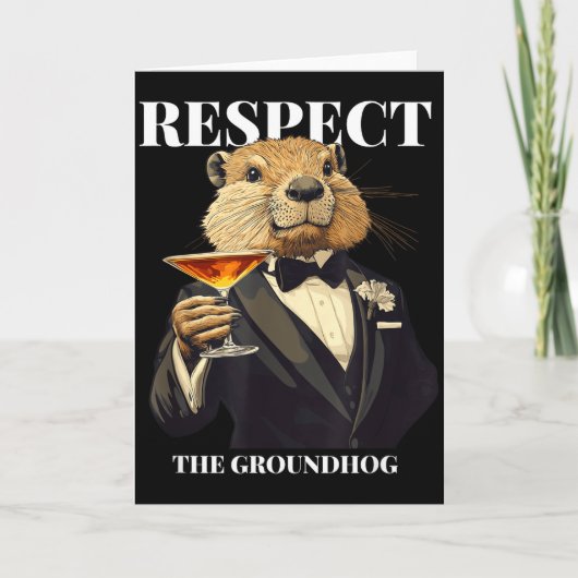 Carte Respectez le groundhog drôle Ground-hog Day Drapea (Devant)