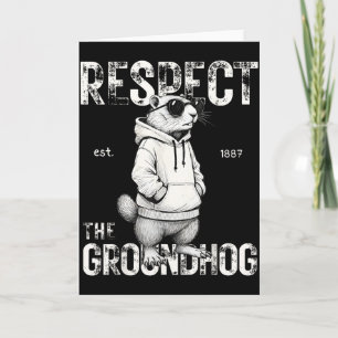 Carte Respectez Le Marmotte Drôle Woodchuck Hommes Rétro