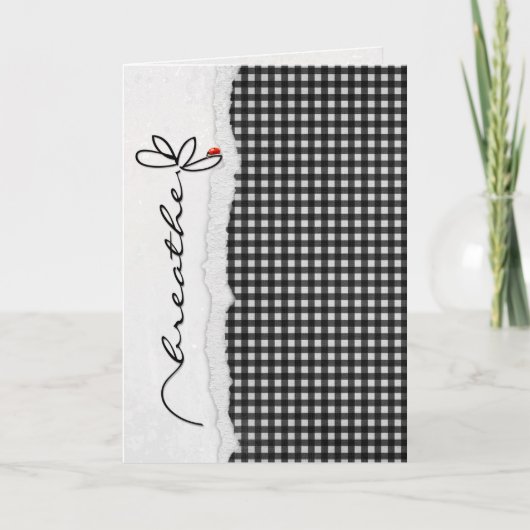 Carte respirer la fleur d'amitié avec un insecte de dame (Devant)