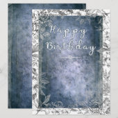 Carte Resplandor Floral Retro: Feliz Cumpleaños (Devant / Derrière)