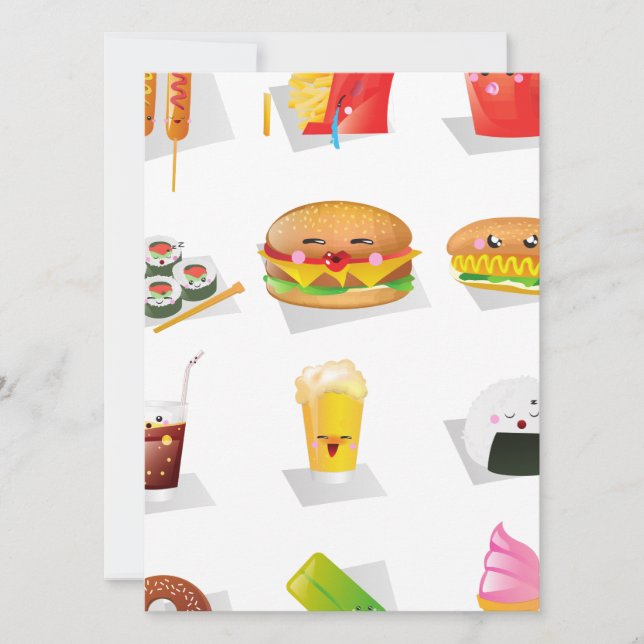 Carte restauration rapide kawaii (Devant)