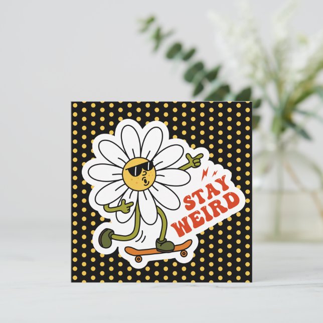 Carte Reste Bizarre Skateboarding Daisy (Debout devant)