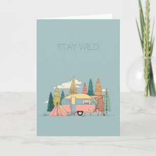 Carte Reste Sauvage Campeur – Jolie Étiquette Cadeau pou