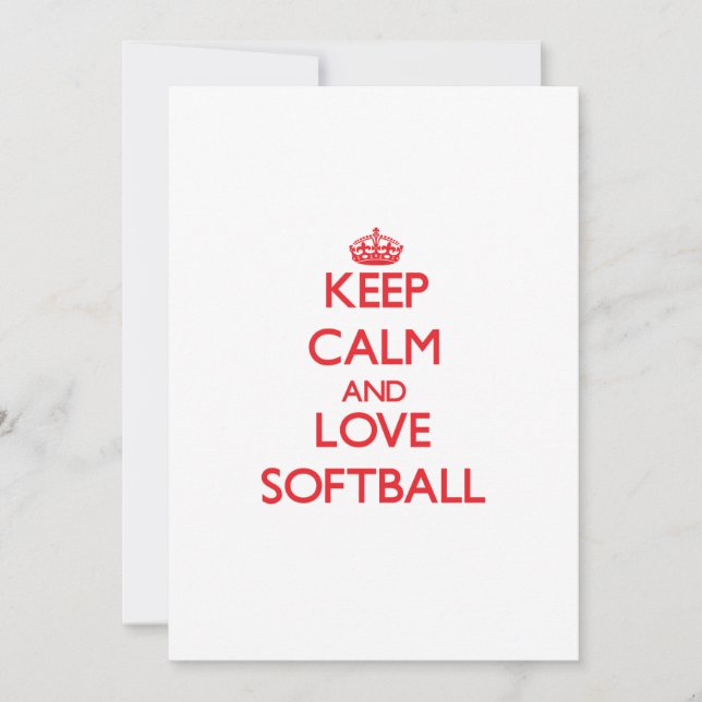 Carte Restez calme et amour Softball (Devant)