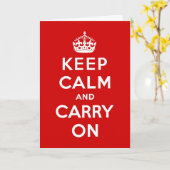 Carte Restez Calme Et Continuez Sur le rouge original An (Fleur jaune)