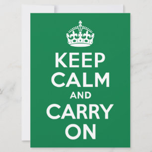 Carte Restez calme et continuez sur vert