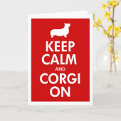 Carte Restez calme et Corgi sur Pembroke (Fleur jaune)