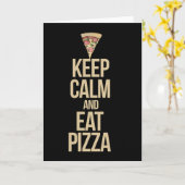 Carte Restez calme et mangez de la pizza (Fleur jaune)