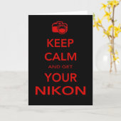 Carte Restez calme et obtenez votre Nikon (Fleur jaune)