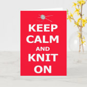 Carte Restez calme et tricoter - Joyeux anniversaire per (Fleur jaune)