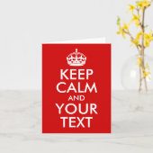 Carte Restez calme et votre texte (Fleur jaune)