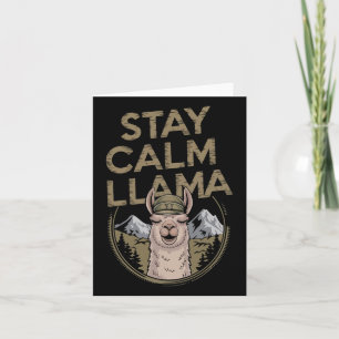 Carte Restez Calme Llama Randonnée Avec Alpaca Funny