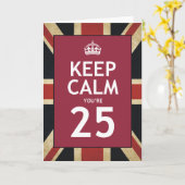 Carte Restez Calme Vous avez 25 ans (Fleur jaune)