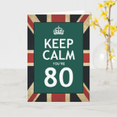 Carte Restez Calme Vous avez 80 ans (Fleur jaune)