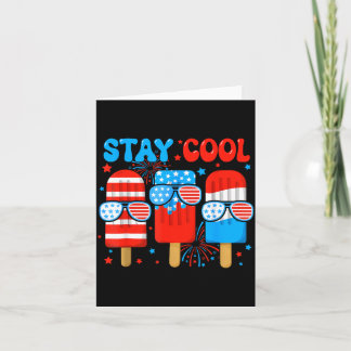 Carte Restez Cool Popsicle Boys Hommes 4 juillet Drapeau