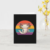 Carte Restez curieux Axolotl Rétro Mignon Amoureux des A (Fleur jaune)