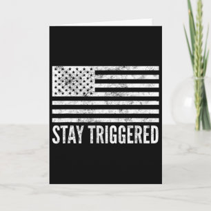 Carte Restez Déclenché Drôle Pro Trump Drapeau Américain