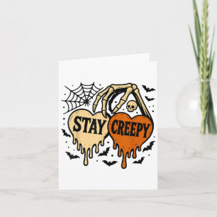 Carte Restez Déplaisant, Halloween Coeur, Skeleton Ha