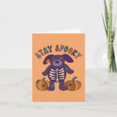Carte Restez Éffrayant Skeleton Dog Halloween (Devant)
