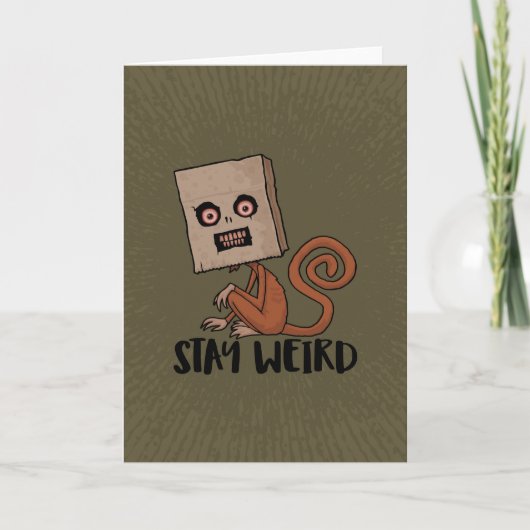 Carte Restez Étrange Singe De Sacoche (Devant)