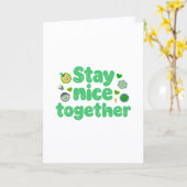Carte Restez Gentils Ensemble Design Kawaii (Fleur jaune)