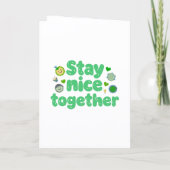 Carte Restez Gentils Ensemble Design Kawaii (Dos)