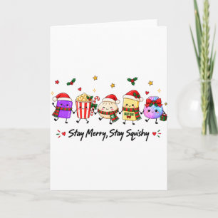 Carte Restez joyeux restez moelleux Noël Viral Squishies