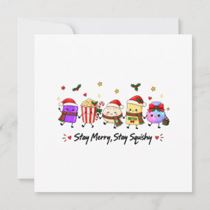 Carte Restez joyeux restez moelleux Noël Viral Squishies