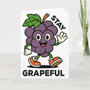 Carte Restez reconnaissants - Style Rétro - Pun de fruit