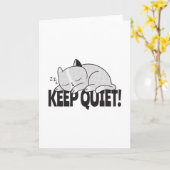 Carte Restez tranquille Lazy endormi chat (Fleur jaune)