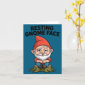 Carte Resting Gnome Face Cute Funny Christmas Kawaii Car (Fleur jaune)